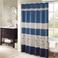 Madison Park Madison Park MP70-3452 Serene Embroidered Shower Curtain - Navy MP70-3452